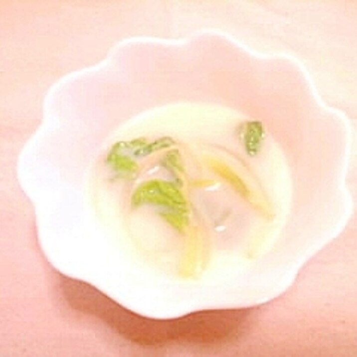 白菜と玉葱の豆乳スープ
